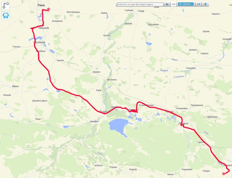 автобуса Рівне — Шепетівка