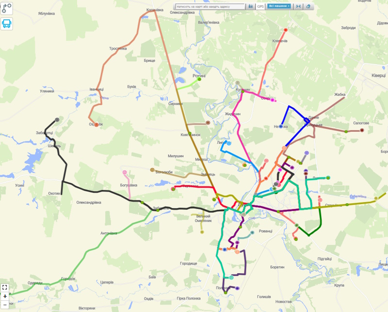 Розклад та маршрути всіх автобусів у Луцьку